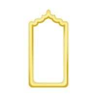 Oriental gold frame. Islamic golden arch contour. Vector illustration.