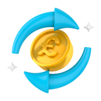 euro coin and pound sign icon isolated on transparent background png illustration