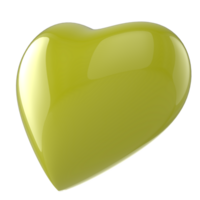 uma verde coração em forma objeto em uma transparente fundo png