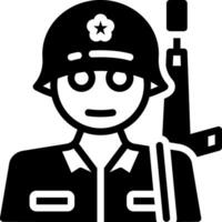 solid icon for soldier vector