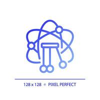 STEM in physics pixel perfect gradient linear vector icon. Subject learning with interest. Student motivation. Thin line color symbol. Modern style pictogram. Vector isolated outline drawing