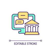 Online banking support RGB color icon. Customer assistance. Client questions and suggestions. E-banking service. Isolated vector illustration. Simple filled line drawing. Editable stroke