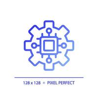 STEM in technology pixel perfect gradient linear vector icon. Computing systems development. Digitization of education. Thin line color symbol. Modern style pictogram. Vector isolated outline drawing