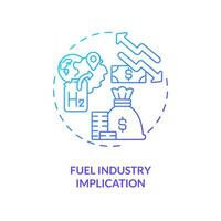 Fuel industry implication blue gradient concept icon. Costs rising. Supply chain disruption mistake abstract idea thin line illustration. Isolated outline drawing vector