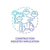 Construction industry implication blue gradient concept icon. Supply chain disruption mistake abstract idea thin line illustration. Isolated outline drawing vector