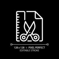 DIY STEM pixel perfect white linear icon for dark theme. Development activity. Students activities. Interaction in groups. Thin line illustration. Isolated symbol for night mode. Editable stroke vector