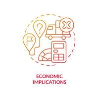 Economic implications red gradient concept icon. Business effects. Vulnerability in supply chain abstract idea thin line illustration. Isolated outline drawing vector