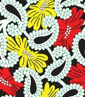 A colorful pattern with white and red flowers vector