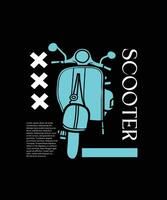 moderno geométrico scooter t camisa diseño vector