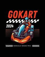 gokart camiseta diseño vector