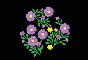 A purple flowers with yellow centers vector