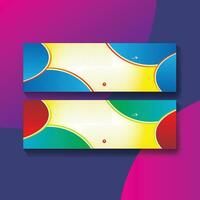 A colorful rectangular banners on a purple and blue background vector