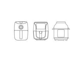 cooking air fry appliance icon outline. cooking air fryer appliance vector art, icons, for graphic design, logo, website, social media, mobile app, ui illustration. cooking air fry vector illustration