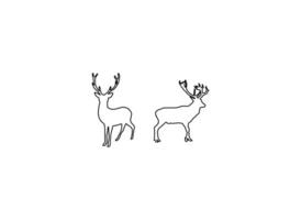 deer outline. set of deer outline isolated on white background. christmas deer outline vector. vector