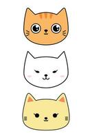 Cute cat face for element, illustration, decoration, sticker, note vector
