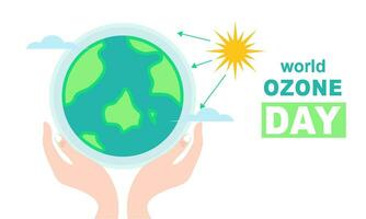 Hand drawn world ozone day background vector