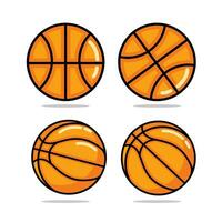 Colored icons basketball ball in different positions in flat style. vector