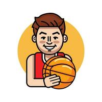 Basketball player avatar icon on white background vector