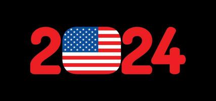 Presidential 2024 election year. USA Election banner inviting to vote. Poster for the United States presidential election in 2024. vector