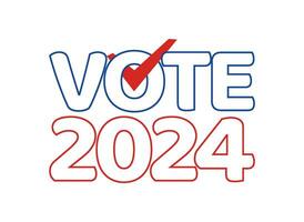 Presidential 2024 election year. USA Election banner inviting to vote. Poster for the United States presidential election in 2024. vector