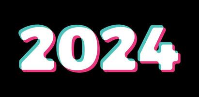 2024. contento nuevo año. sencillo deporte estilo líneas contento nuevo año 2024. resumen números vector ilustración. fiesta diseño para saludo tarjeta, invitación, calendario, etc. vector valores ilustración