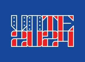 Presidential 2024 election year. USA Election banner inviting to vote. Poster for the United States presidential election in 2024. vector