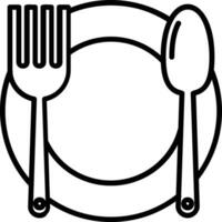 Cutlery line icon vector