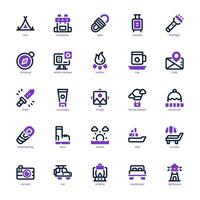 Camping and Tourism icon pack for your website, mobile, presentation, and logo design. Camping and Tourism icon mixed line and solid design. Vector graphics illustration and editable stroke.