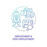 Deployment blue gradient concept icon. Product development. Building release management process step abstract idea thin line illustration. Isolated outline drawing vector