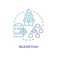 Plan blue gradient concept icon. Product development strategy. Building release management process step abstract idea thin line illustration. Isolated outline drawing vector