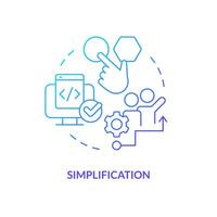 Simplification blue gradient concept icon. User experience. Picking release management instrumentation factor abstract idea thin line illustration. Isolated outline drawing vector