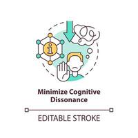 Minimize cognitive dissonance concept icon. Explanation of confirmatory bias abstract idea thin line illustration. Isolated outline drawing. Editable stroke vector