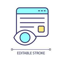 Check digital information RGB color icon. Audit report. Performance control. Analyzing process. Isolated vector illustration. Simple filled line drawing. Editable stroke