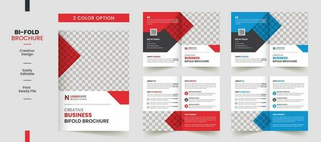 Clean Corporate bifold brochure template premium style with modern style and clean concept use for business proposal and business profile vector