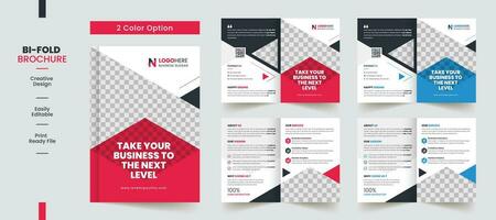 Clean Corporate bifold brochure template premium style with modern style and clean concept use for business proposal and business profile vector