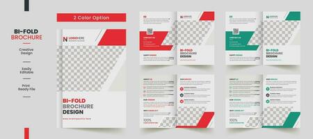 Clean Corporate bifold brochure template premium style with modern style and clean concept use for business proposal and business profile vector