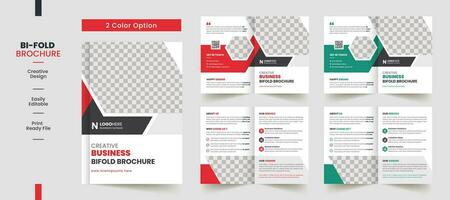 Clean Corporate bifold brochure template premium style with modern style and clean concept use for business proposal and business profile vector