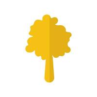 Yellow Autumn Tree Vector Simple Flat Icon. Suitable for design of websites, postcards, books, patterns and other purposes