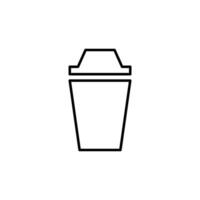 Trash Simple Outline Sign for Adverts. Perfect for web sites, books, stores, shops. Editable stroke in minimalistic outline style vector