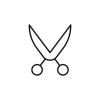 Scissors for Barbers Vector Symbol for Adverts. Suitable for books, stores, shops. Editable stroke in minimalistic outline style. Symbol for design