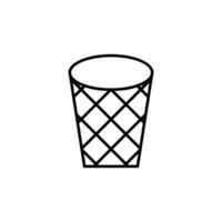 Basket for Garbage Simple Outline Icon. Perfect for web sites, books, stores, shops. Editable stroke in minimalistic outline style vector