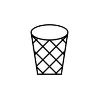 Basket for Garbage Simple Outline Icon. Perfect for web sites, books, stores, shops. Editable stroke in minimalistic outline style vector