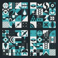 Set abstract geometric pattern design in modern style. Vector illustration.