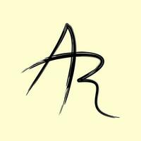 AR letter paint brush icon logo design template. vector