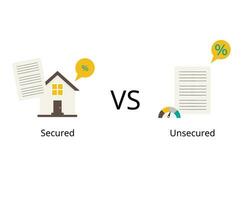 difference of Secured Debt and Unsecured Debt vector