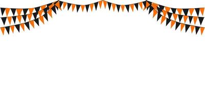 Bunting Hanging Orange Black Flags Triangles Banner Background. Halloween, Trick, Treat, Night, Harvesting, Autumn, Thanksgiving, Goust, Pumpkin, party, celebration concepts. vector