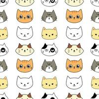 Cute cat face seamless pattern background for wallpaper, illustration, wrapping, note vector