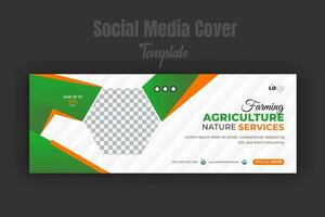 Organic food and farming, Landscaping, Gardening, agro farm services social media post design for agriculture promotion on timeline cover or web banner template flyer multipurpose used vector