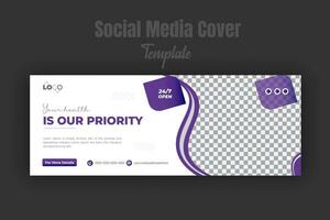 Medical healthcare or dentist and dental care timeline cover page banner template social media post design with geometric purple gradient color shape with white background vector