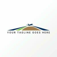 Logo design graphic concept creative abstract premium vector stock unique aircraft plane landing take off runway Related to aviation airport road